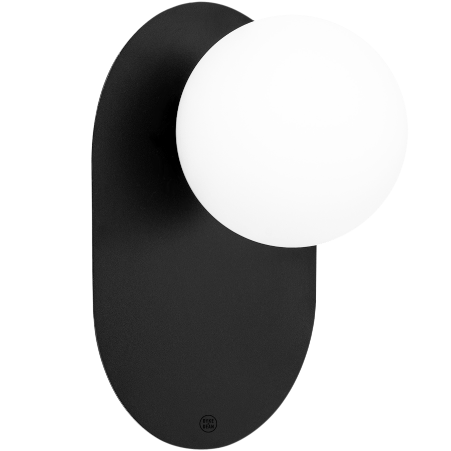 HANEA BLACK WATERPROOF GLOBE WALL LIGHT - DYKE & DEAN