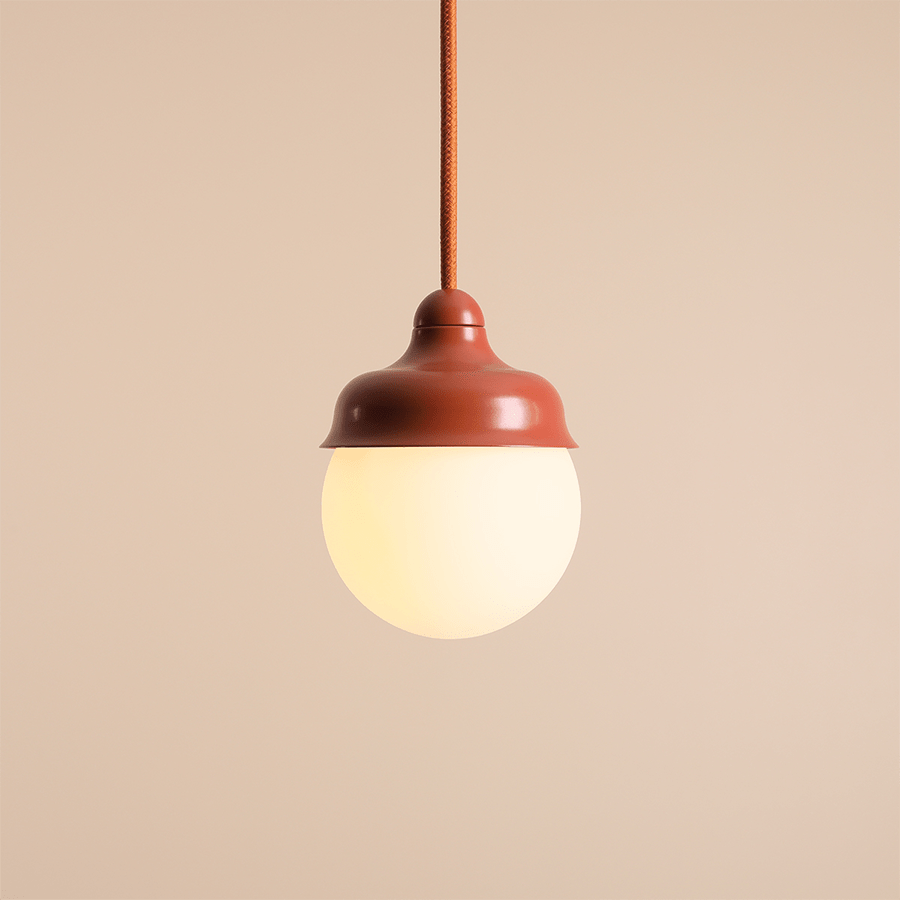 HANGING PENDANT GLOBE LIGHT RED - DYKE & DEAN