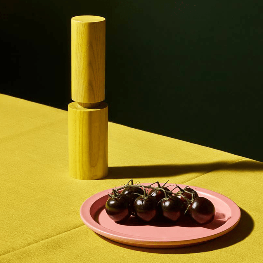 HOVE ASH WOOD SALT & PEPPER MILL ACID YELLOW - DYKE & DEAN