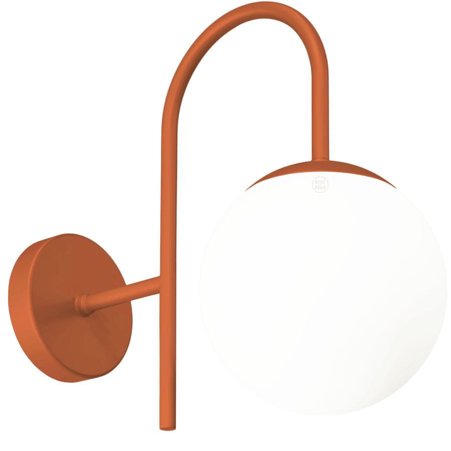 IP40 WATERPROOF OUTDOOR ARC WALL LIGHT SMALL GLOBE - DYKE & DEAN