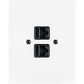 KATY PATY PORCELAIN PLATE DOUBLE PC/ USB WALL SOCKET WHITE - DYKE & DEAN