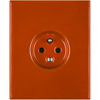 KATY PATY PORCELAIN PLATE EURO WALL SOCKET BRICK RED - DYKE & DEAN