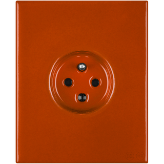 KATY PATY PORCELAIN PLATE EURO WALL SOCKET BRICK RED - DYKE & DEAN