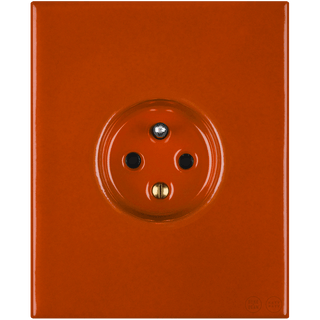 KATY PATY PORCELAIN PLATE EURO WALL SOCKET BRICK RED - DYKE & DEAN