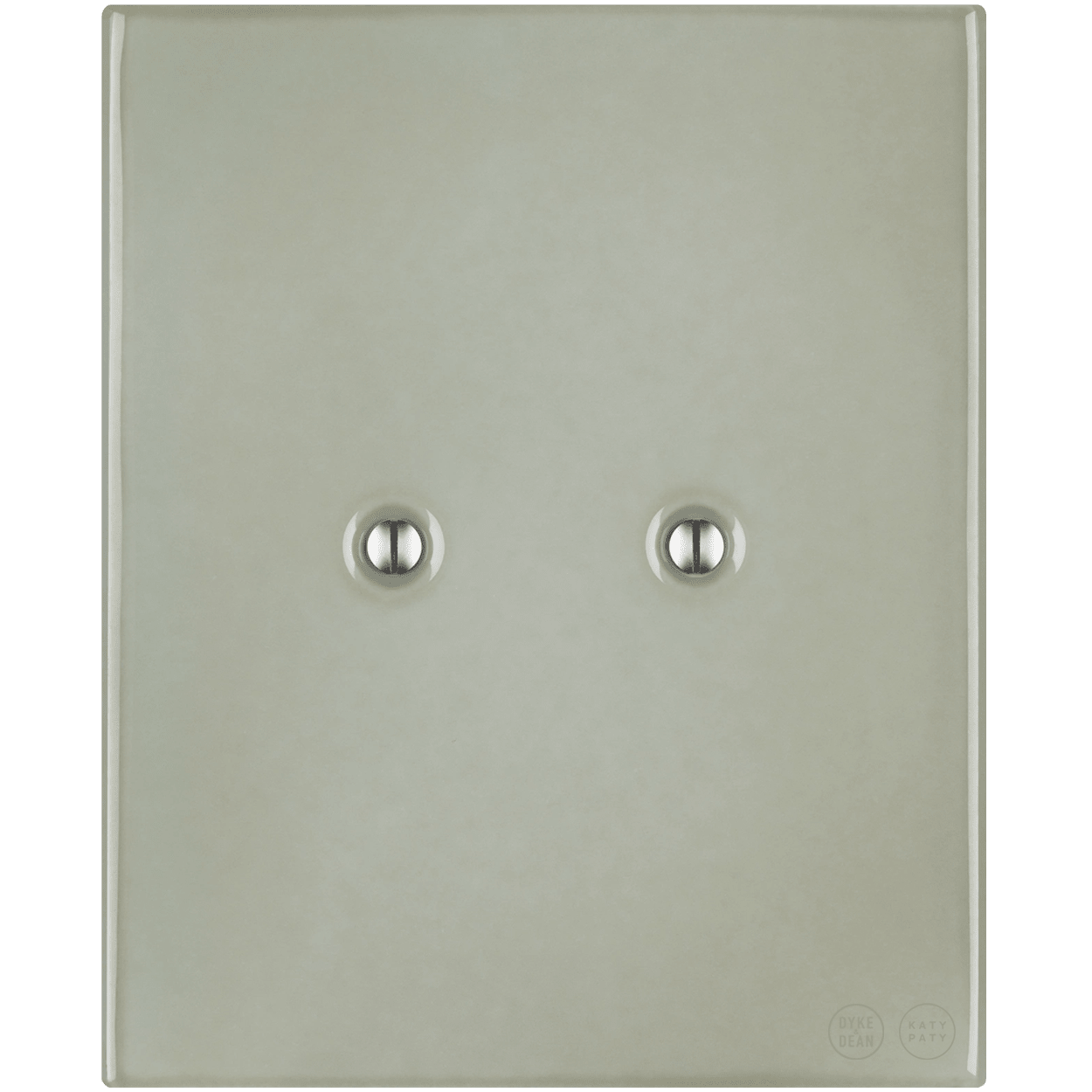 KATY PATY PORCELAIN PLATE WALL END SOCKET GREY GREEN - DYKE & DEAN