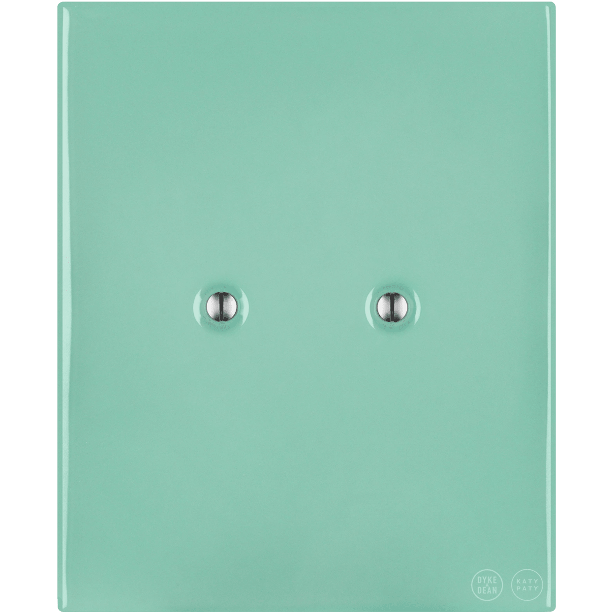 KATY PATY PORCELAIN PLATE WALL END SOCKET MINT GREEN - DYKE & DEAN