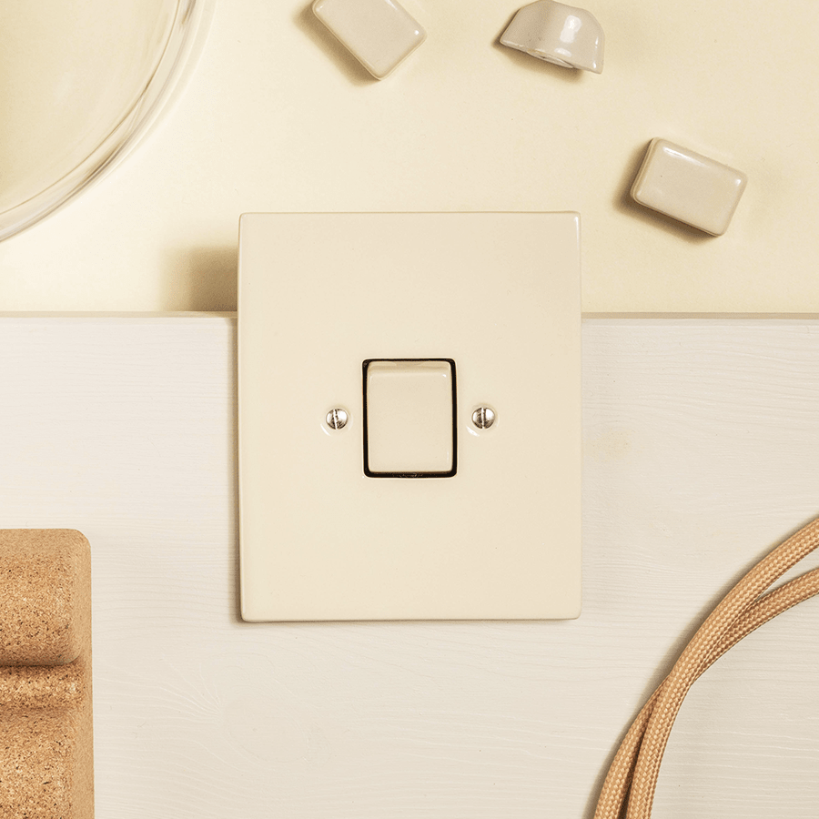 KATY PATY PORCELAIN PLATE WALL LIGHT SWITCH CARROT DOUBLE - DYKE & DEAN