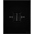 KATY PATY PORCELAIN PLATE WALL LIGHT SWITCH DOUBLE MATTE BLACK - DYKE & DEAN