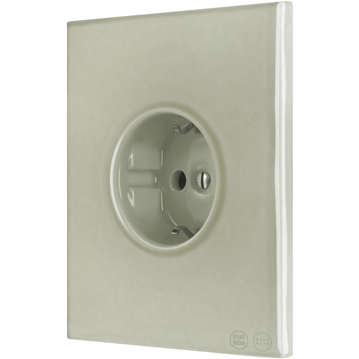 KATY PATY PORCELAIN PLATE WALL SCHUKO SOCKET GREY GREEN - DYKE & DEAN