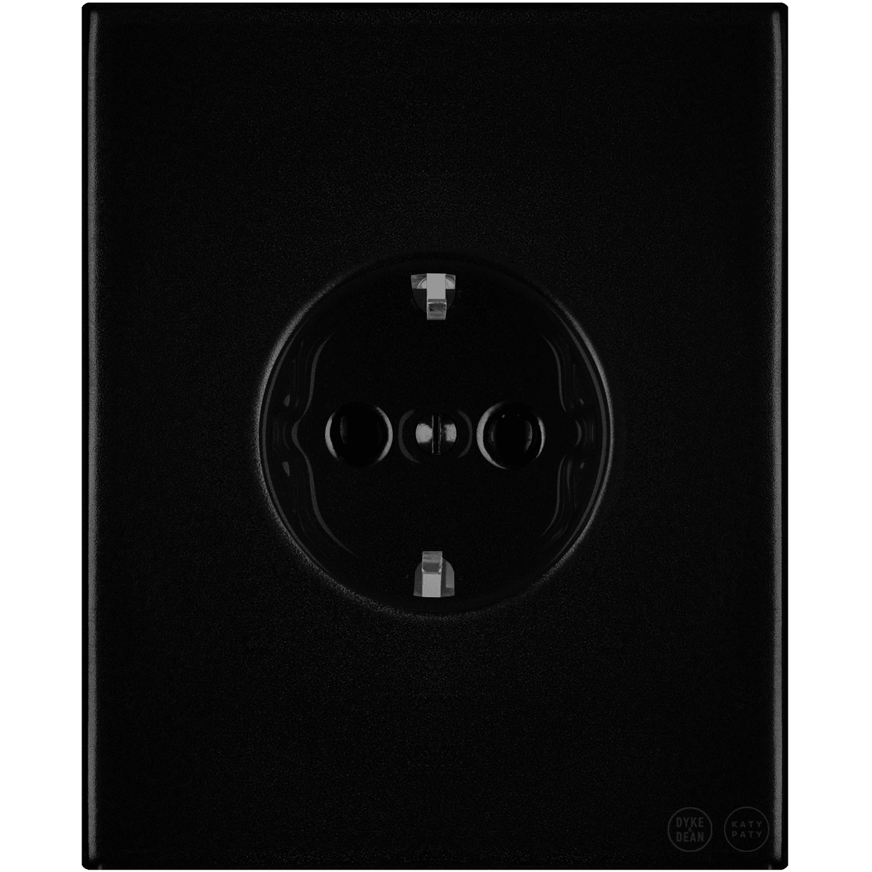 KATY PATY PORCELAIN PLATE WALL SCHUKO SOCKET MATTE BLACK - DYKE & DEAN