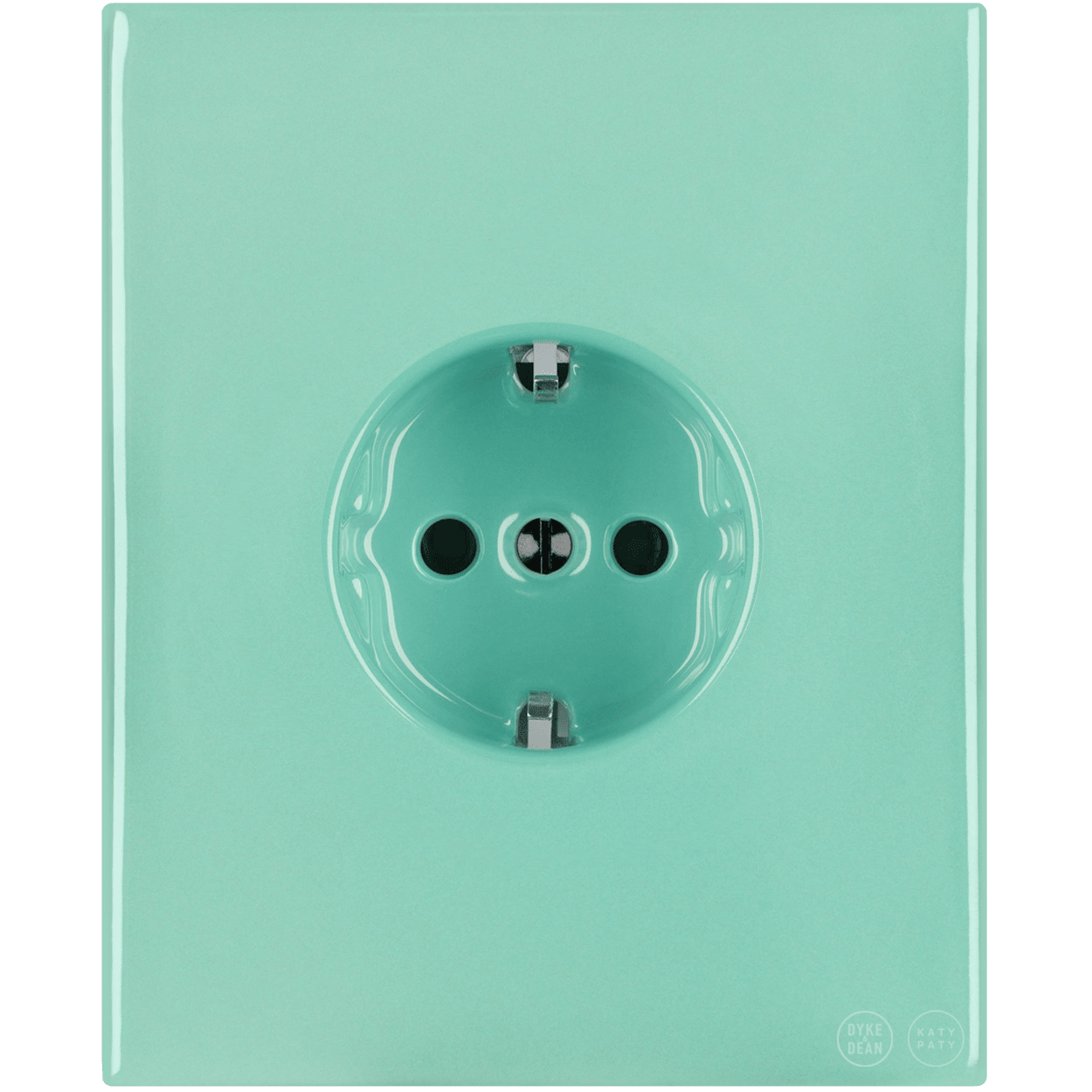 KATY PATY PORCELAIN PLATE WALL SCHUKO SOCKET MINT GREEN - DYKE & DEAN