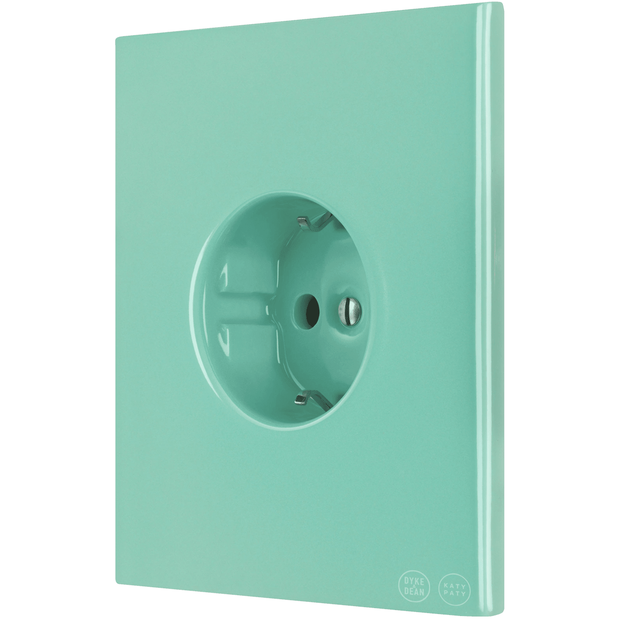 KATY PATY PORCELAIN PLATE WALL SCHUKO SOCKET MINT GREEN - DYKE & DEAN