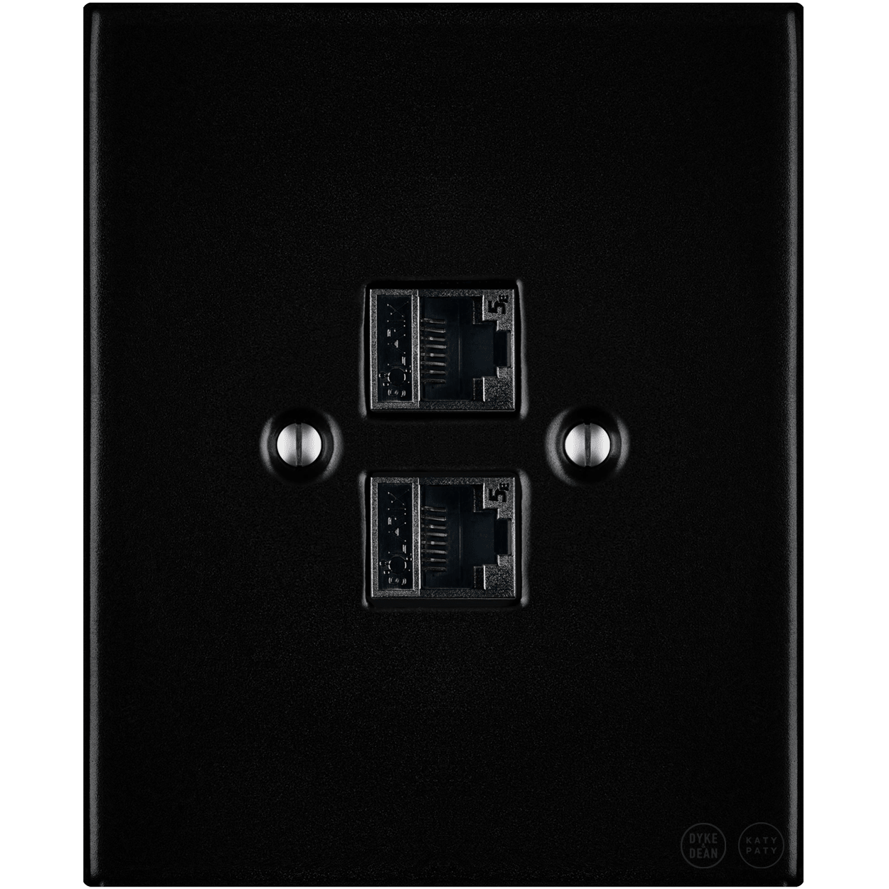 KATY PATY PORCELAIN PLATE WALL SOCKET MATTE BLACK DOUBLE PC/USB - DYKE & DEAN