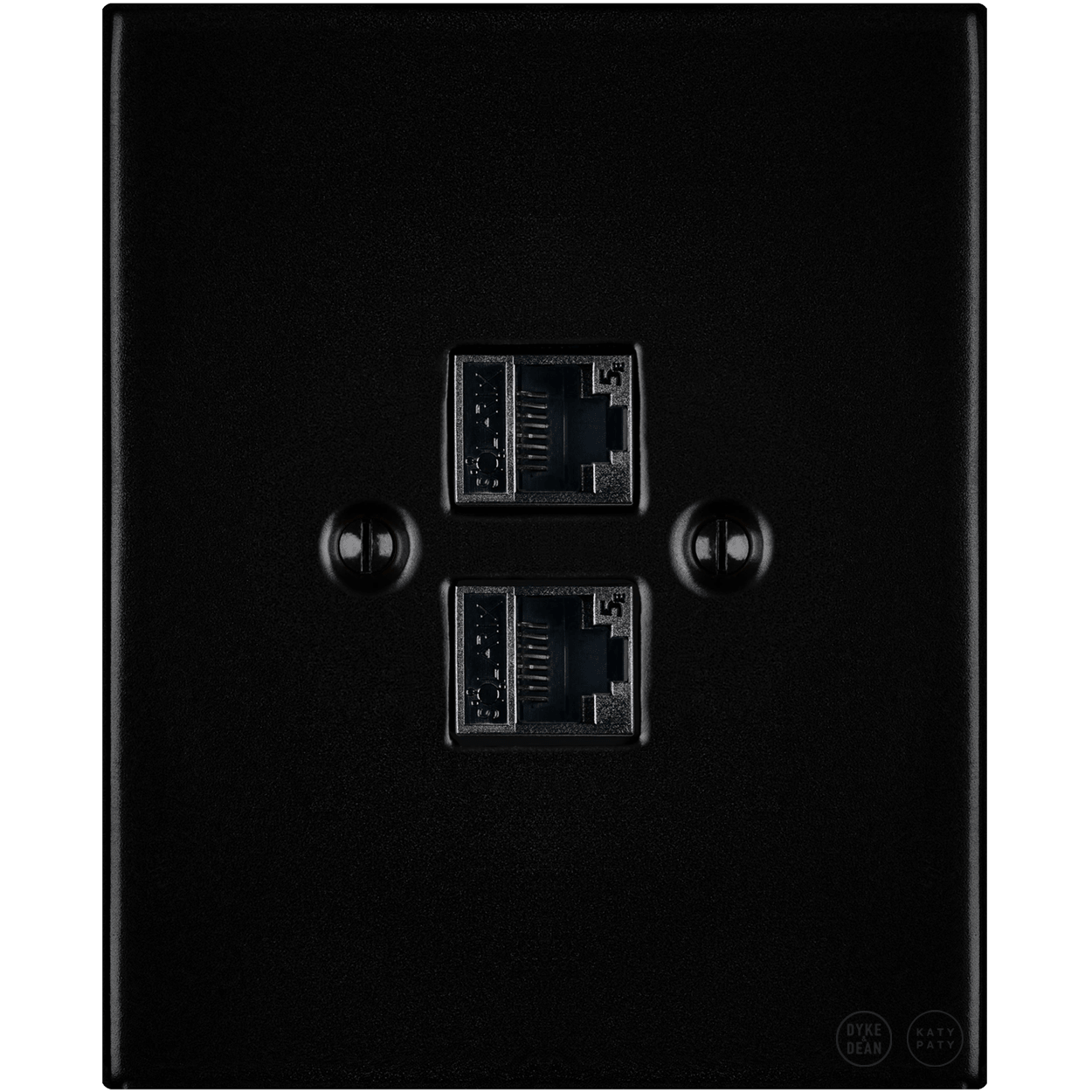 KATY PATY PORCELAIN PLATE WALL SOCKET MATTE BLACK DOUBLE PC/USB - DYKE & DEAN