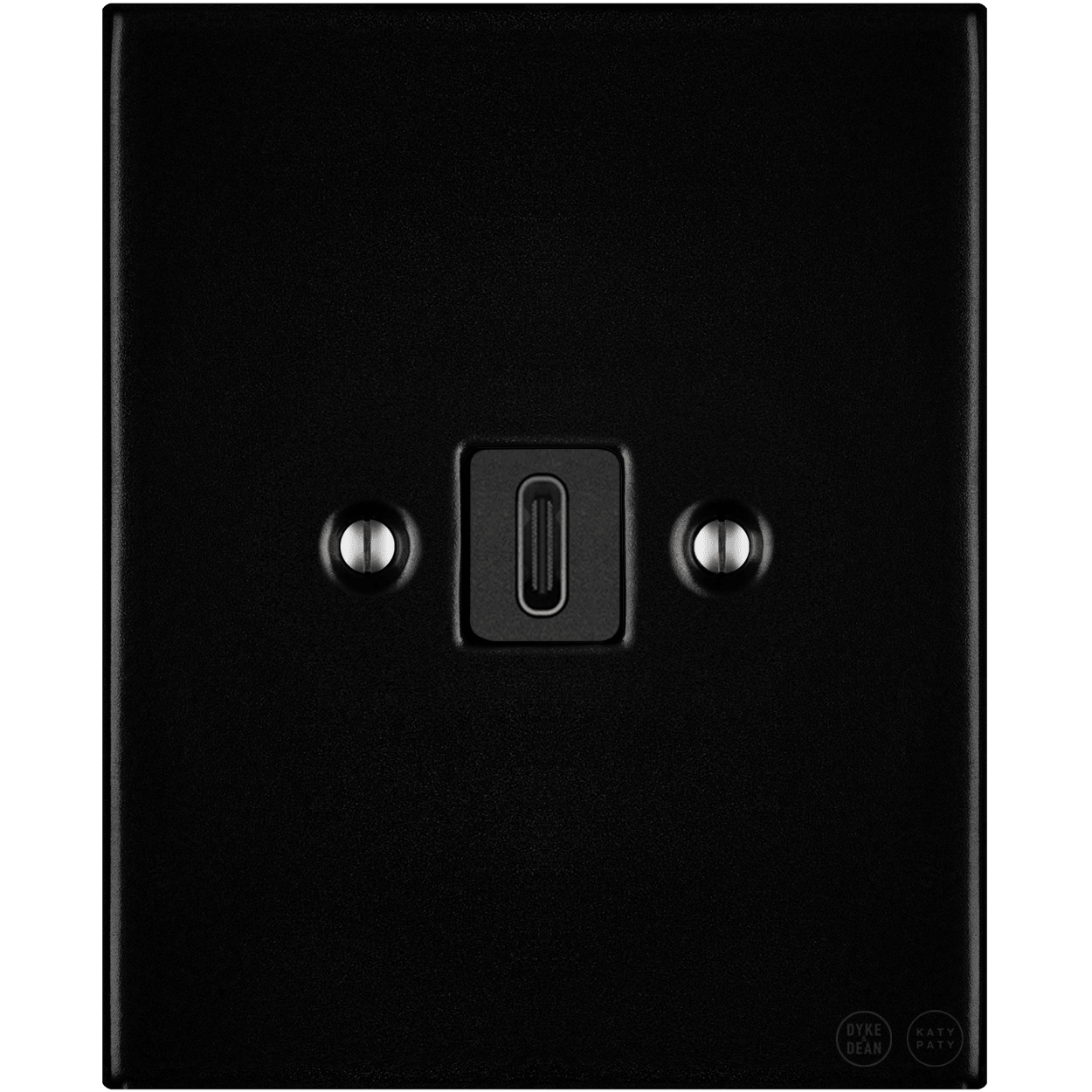 KATY PATY PORCELAIN PLATE WALL SOCKET MATTE BLACK USB - C - DYKE & DEAN