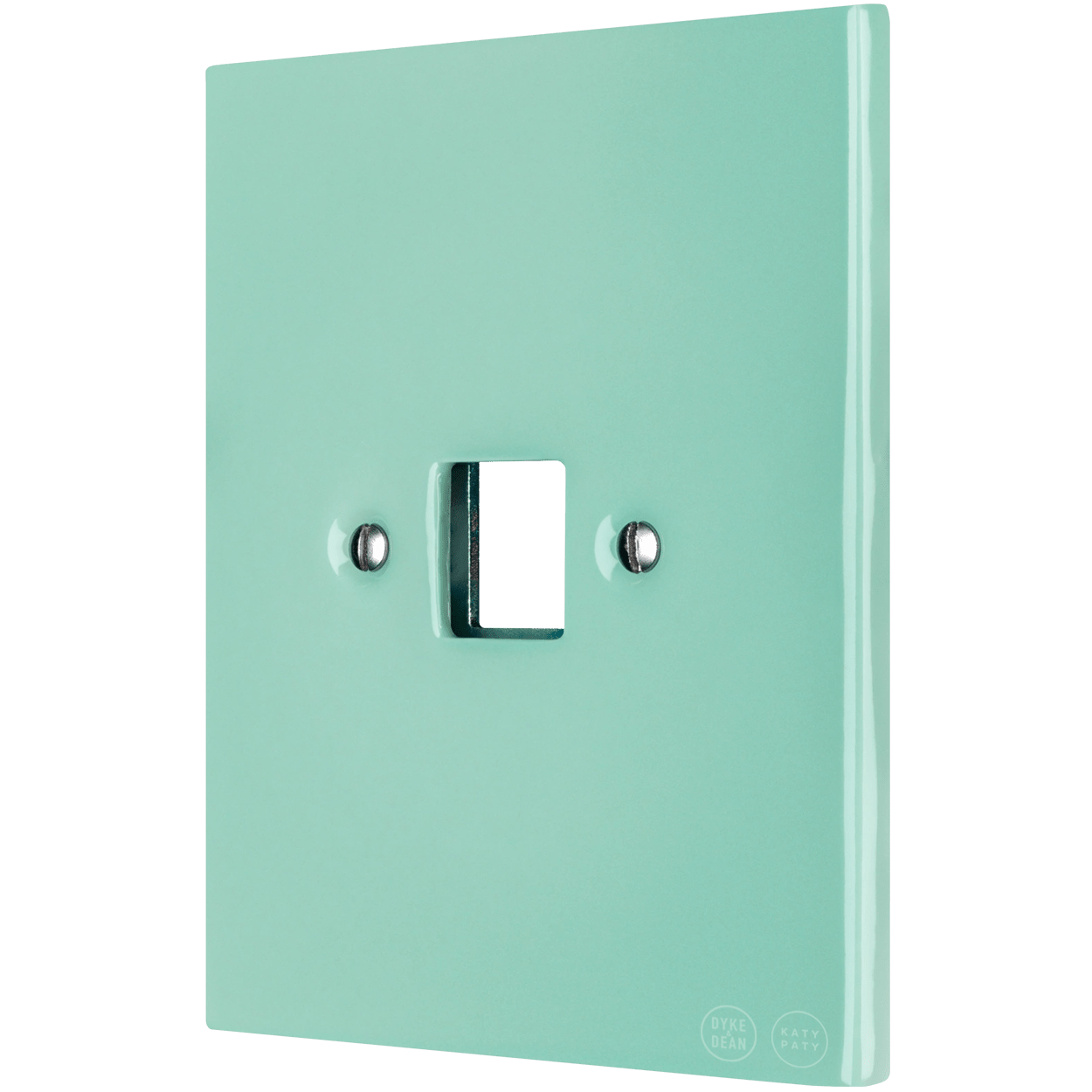 KATY PATY PORCELAIN PLATE WALL SOCKET MINT GREEN PC/USB - DYKE & DEAN