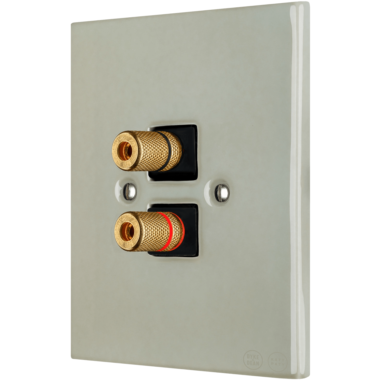 KATY PATY PORCELAIN PLATE WALL SPEAKER SOCKET GREY GREEN - DYKE & DEAN