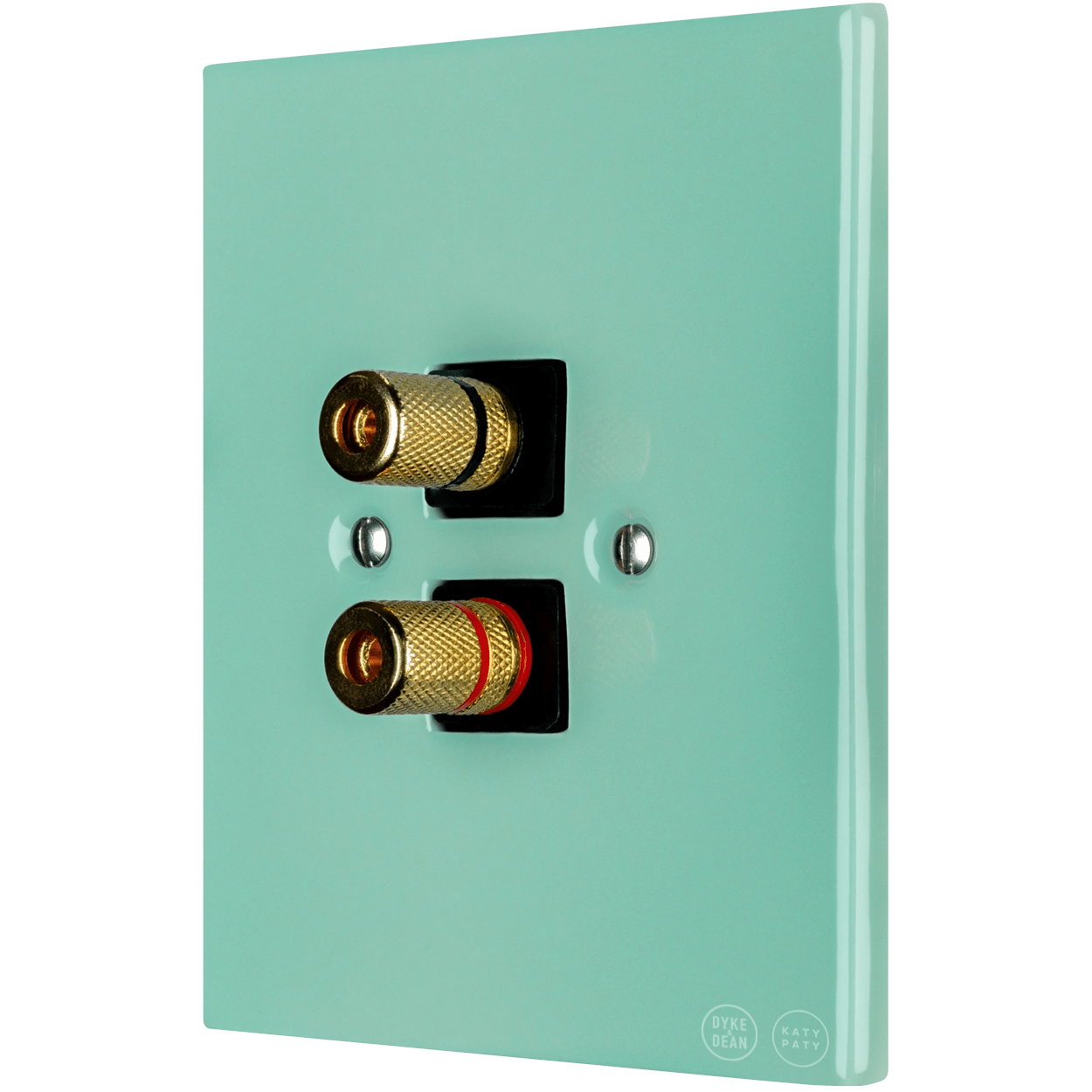 KATY PATY PORCELAIN PLATE WALL SPEAKER SOCKET MINT GREEN - DYKE & DEAN