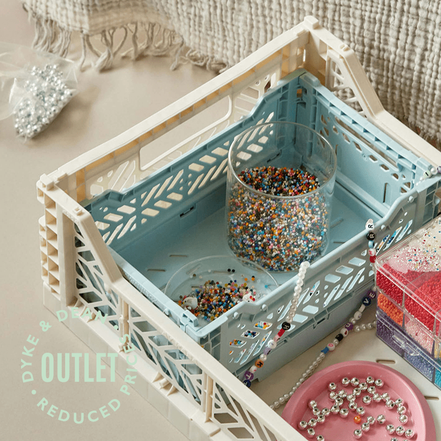 LARGE MAXI STACKING CRATE ALMOND GREEN OUTLET - DYKE & DEAN