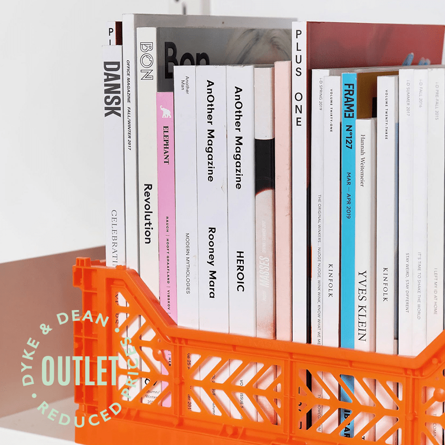 LARGE MAXI STACKING CRATE ALMOND GREEN OUTLET - DYKE & DEAN