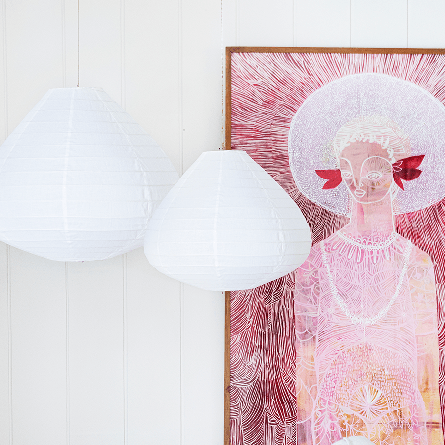 LONG BAO LINEN LIGHT SHADE LARGE - DYKE & DEAN