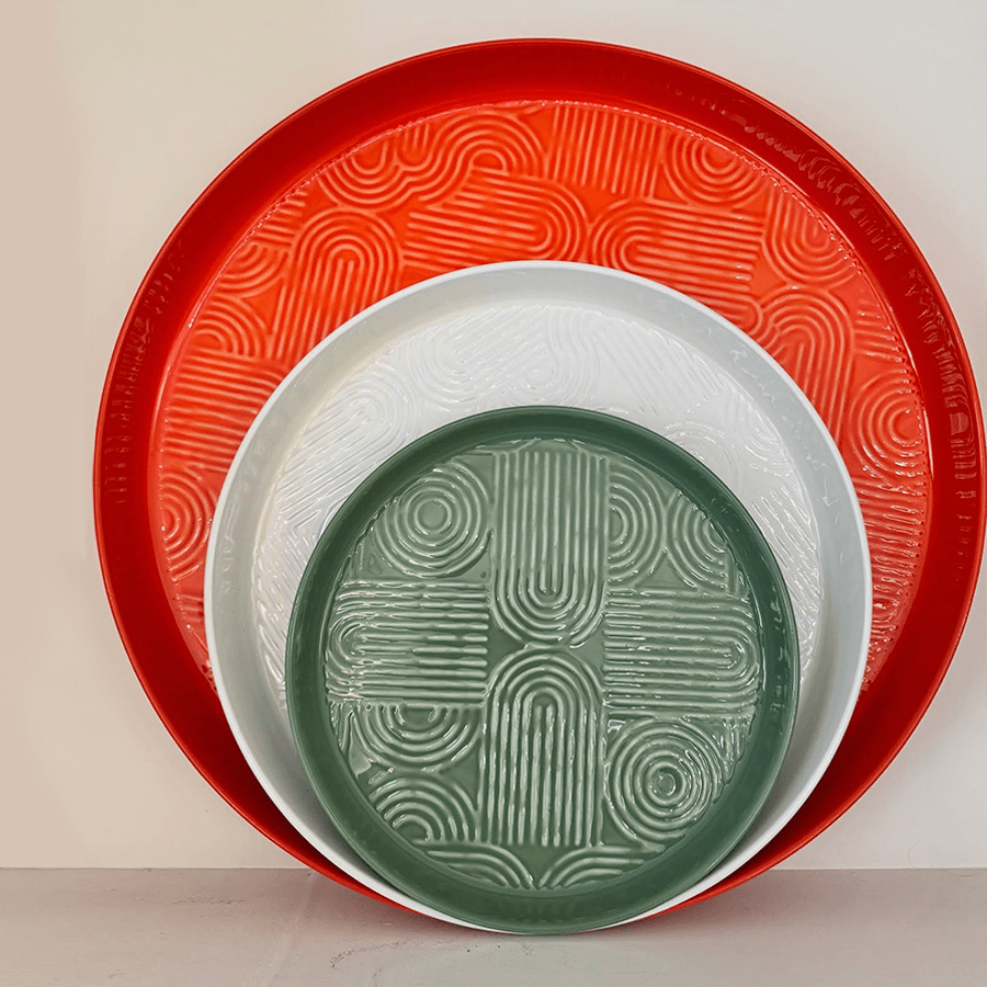 LUX PLATEAU TRAY LARGE ORANGE 450mm - DYKE & DEAN