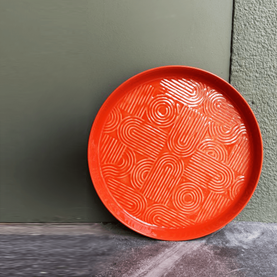 LUX PLATEAU TRAY X LARGE ORANGE 600mm - DYKE & DEAN