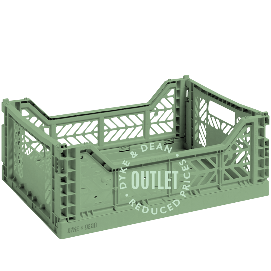 MIDI STACKING CRATE ALMOND GREEN OUTLET - DYKE & DEAN