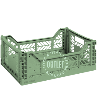 MIDI STACKING CRATE ALMOND GREEN OUTLET - DYKE & DEAN