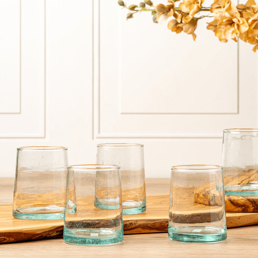 MOROCCAN SET OF 6 SMALL CLEAR CONE GLASSES - DYKE & DEAN