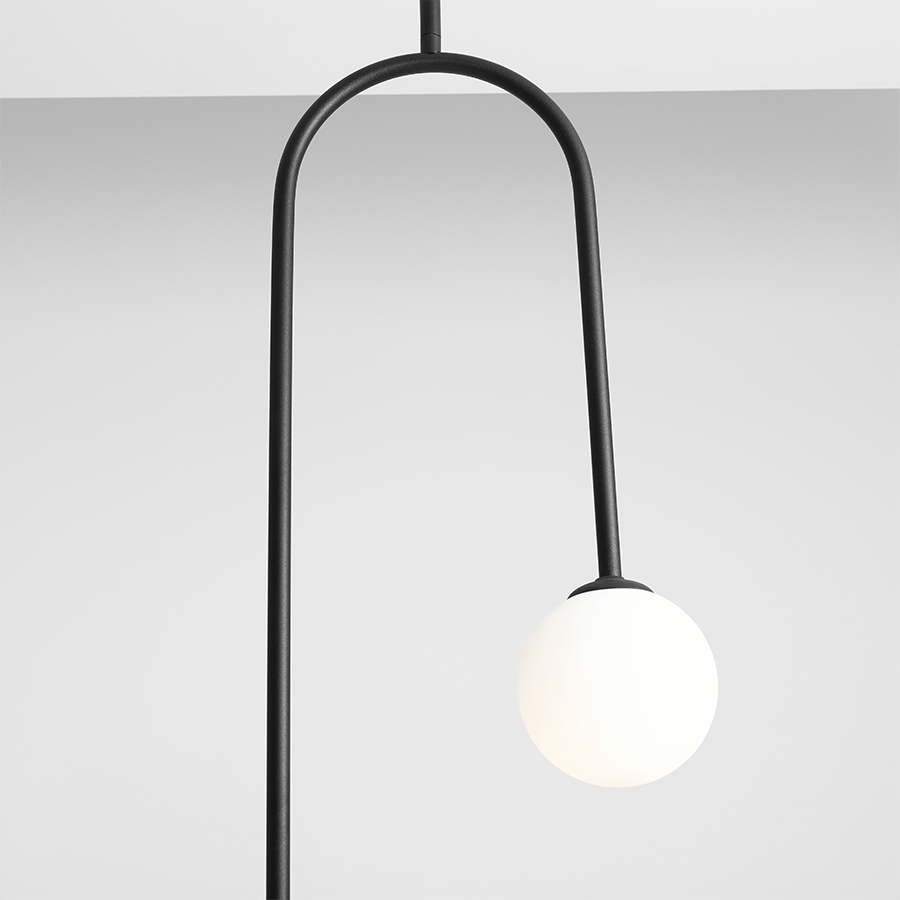 NAVE 2 GLOBE FIXED CEILING LIGHT BLACK - DYKE & DEAN