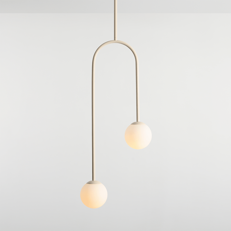 NAVE 2 GLOBE FIXED CEILING LIGHT CREAM - DYKE & DEAN