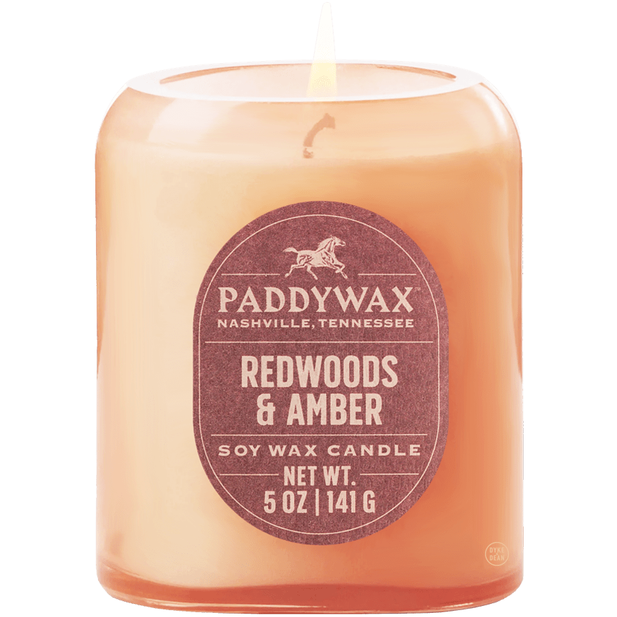 PADDYWAX VISTA RUSTY PINK GLASS REDWOODS & AMBER - DYKE & DEAN