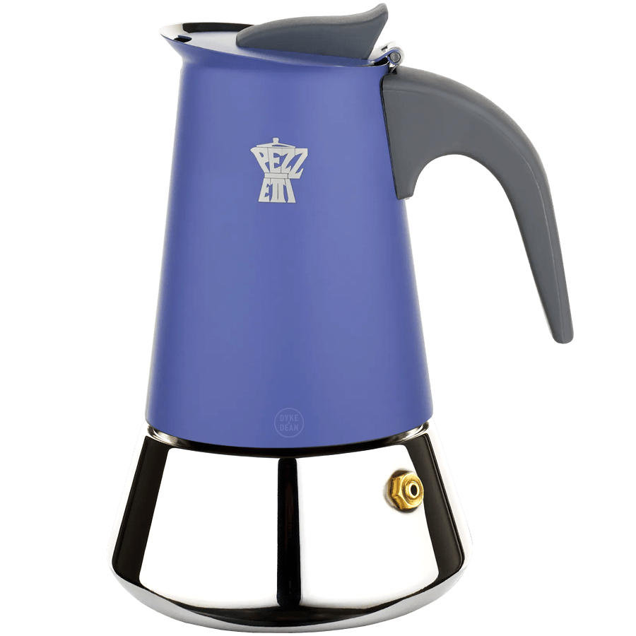 PEZZETTI 4 CUP COFFEE MAKER INDUCTION HOB INDIGO BLUE - DYKE & DEAN