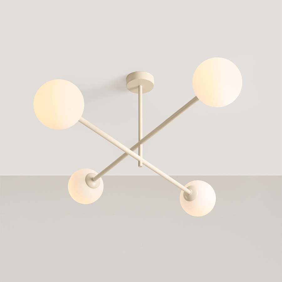 PLANFON NOWY FIXED PENDANT CREAM 4 LIGHT - DYKE & DEAN