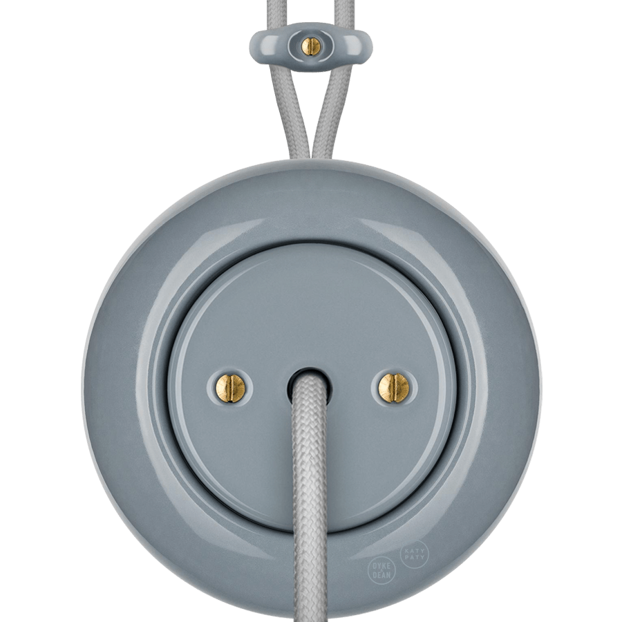 PORCELAIN KATY PATY COLONA ROUND SURFACE MOUNTED CABLE GLAND SOCKET ASH GREY - DYKE & DEAN