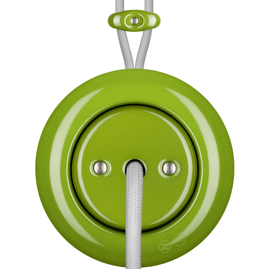 PORCELAIN KATY PATY COLONA ROUND SURFACE MOUNTED CABLE GLAND SOCKET GREEN - DYKE & DEAN