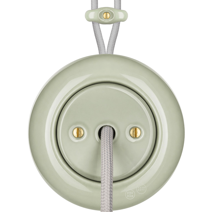 PORCELAIN KATY PATY COLONA ROUND SURFACE MOUNTED CABLE GLAND SOCKET GREY GREEN - DYKE & DEAN