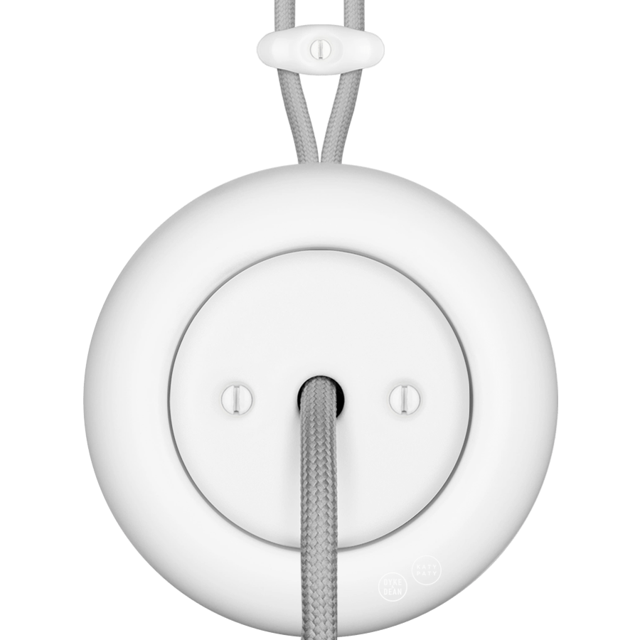 PORCELAIN KATY PATY COLONA ROUND SURFACE MOUNTED CABLE GLAND SOCKET MATTE WHITE - DYKE & DEAN