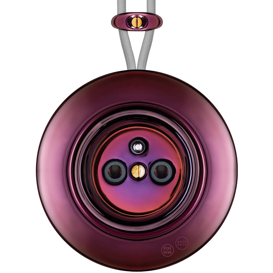 PORCELAIN KATY PATY COLONA ROUND SURFACE MOUNTED EURO SOCKET PURPLE - DYKE & DEAN