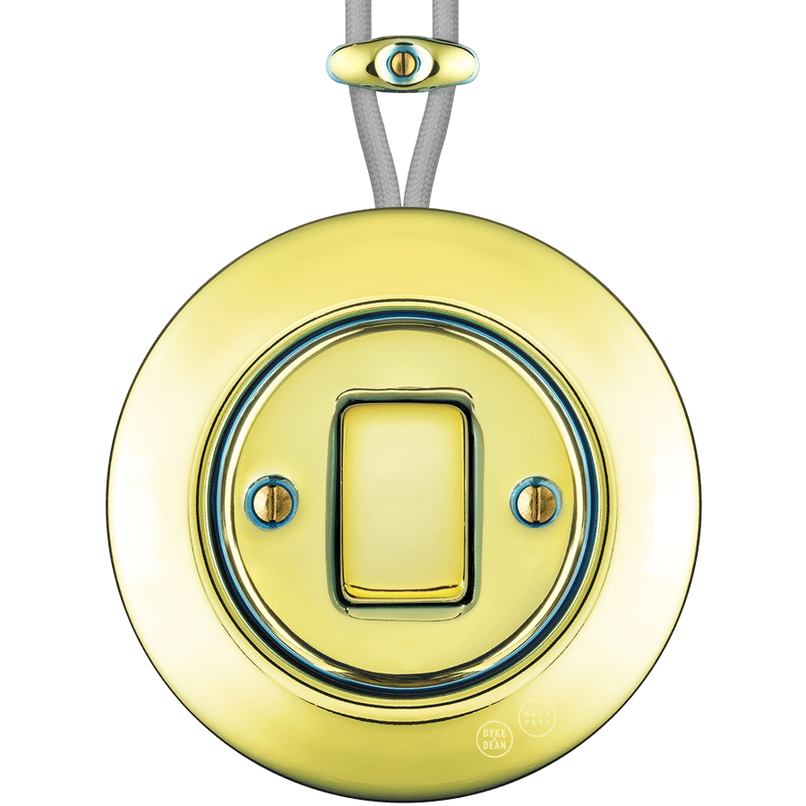 PORCELAIN KATY PATY COLONA ROUND SURFACE MOUNTED FAT BUTTON SWITCH LUCEDO - DYKE & DEAN