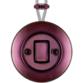 PORCELAIN KATY PATY COLONA ROUND SURFACE MOUNTED FAT BUTTON SWITCH PURPLE - DYKE & DEAN