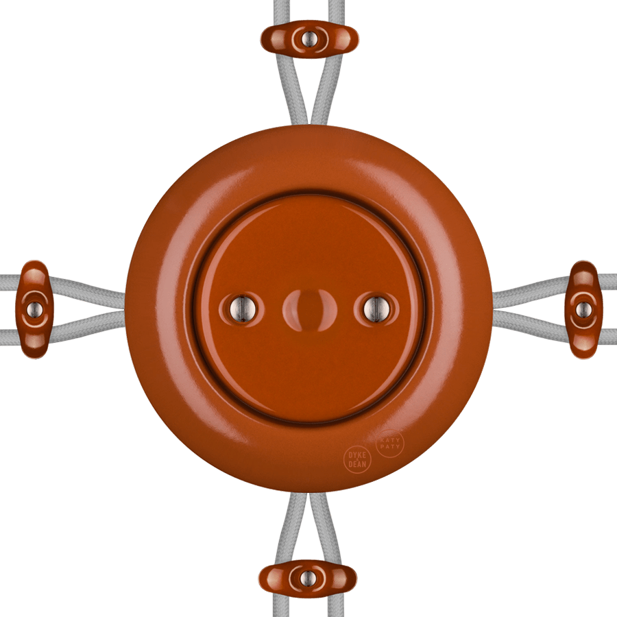 PORCELAIN KATY PATY COLONA ROUND SURFACE MOUNTED JUNCTION BOX BRICK RED - DYKE & DEAN