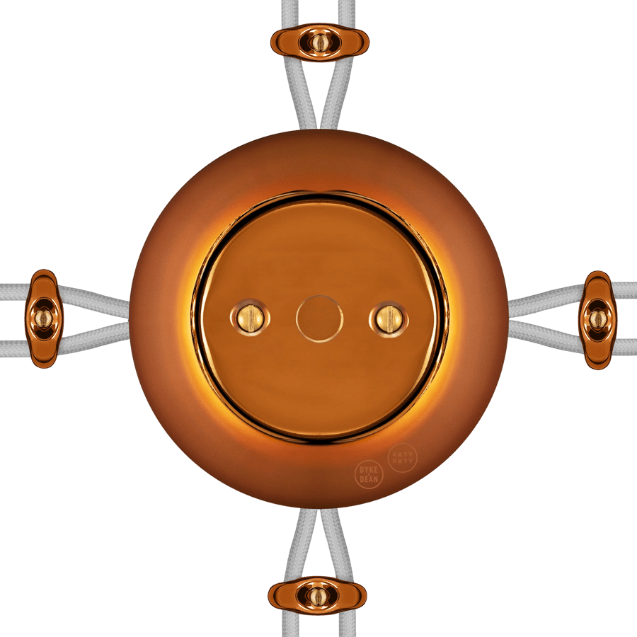 PORCELAIN KATY PATY COLONA ROUND SURFACE MOUNTED JUNCTION BOX BRONZE - DYKE & DEAN