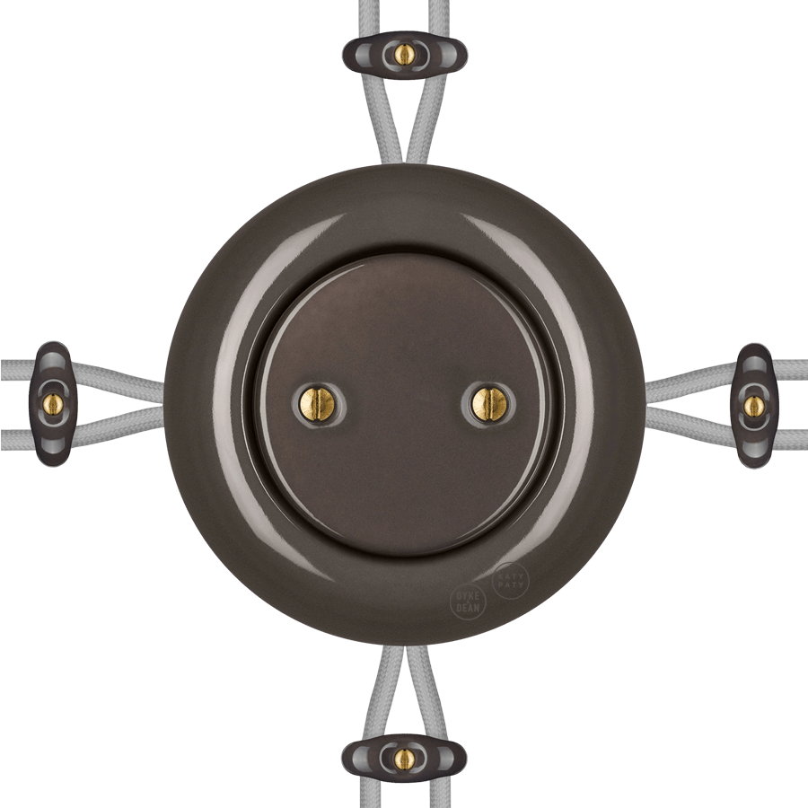 PORCELAIN KATY PATY COLONA ROUND SURFACE MOUNTED JUNCTION BOX BROWN - DYKE & DEAN