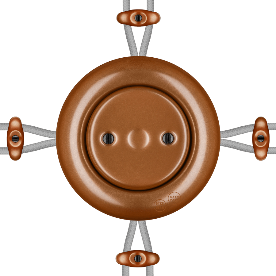PORCELAIN KATY PATY COLONA ROUND SURFACE MOUNTED JUNCTION BOX COPPER - DYKE & DEAN