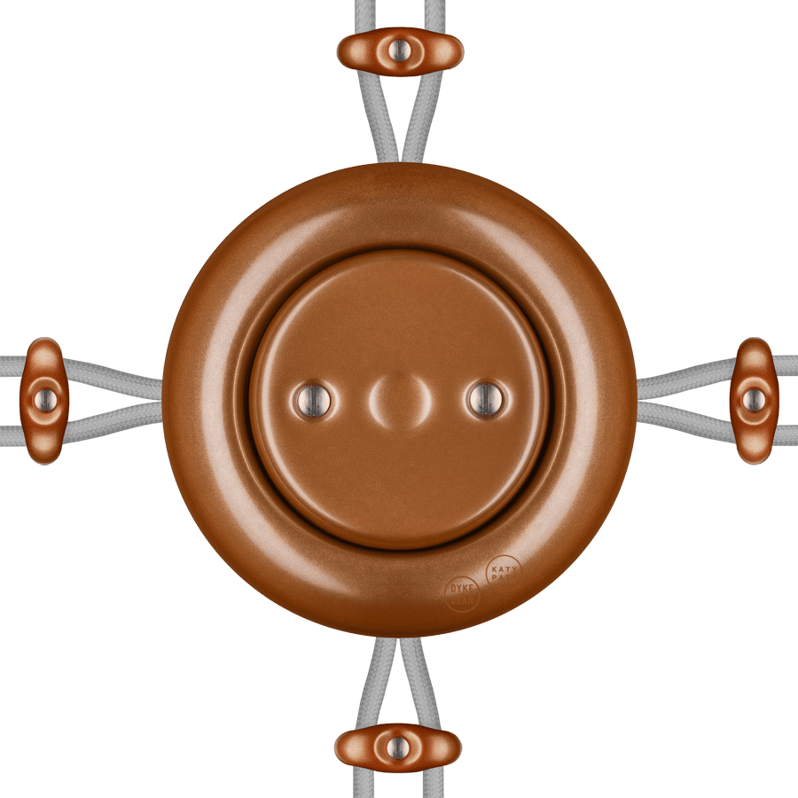 PORCELAIN KATY PATY COLONA ROUND SURFACE MOUNTED JUNCTION BOX COPPER - DYKE & DEAN