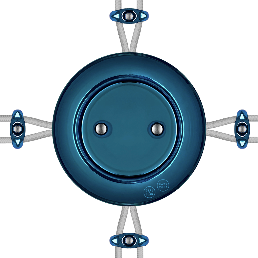 PORCELAIN KATY PATY COLONA ROUND SURFACE MOUNTED JUNCTION BOX DARK BLUE - DYKE & DEAN