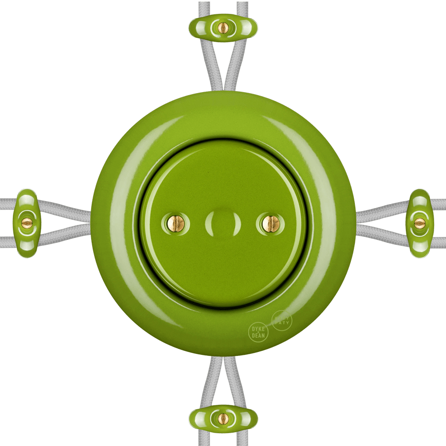 PORCELAIN KATY PATY COLONA ROUND SURFACE MOUNTED JUNCTION BOX GREEN - DYKE & DEAN