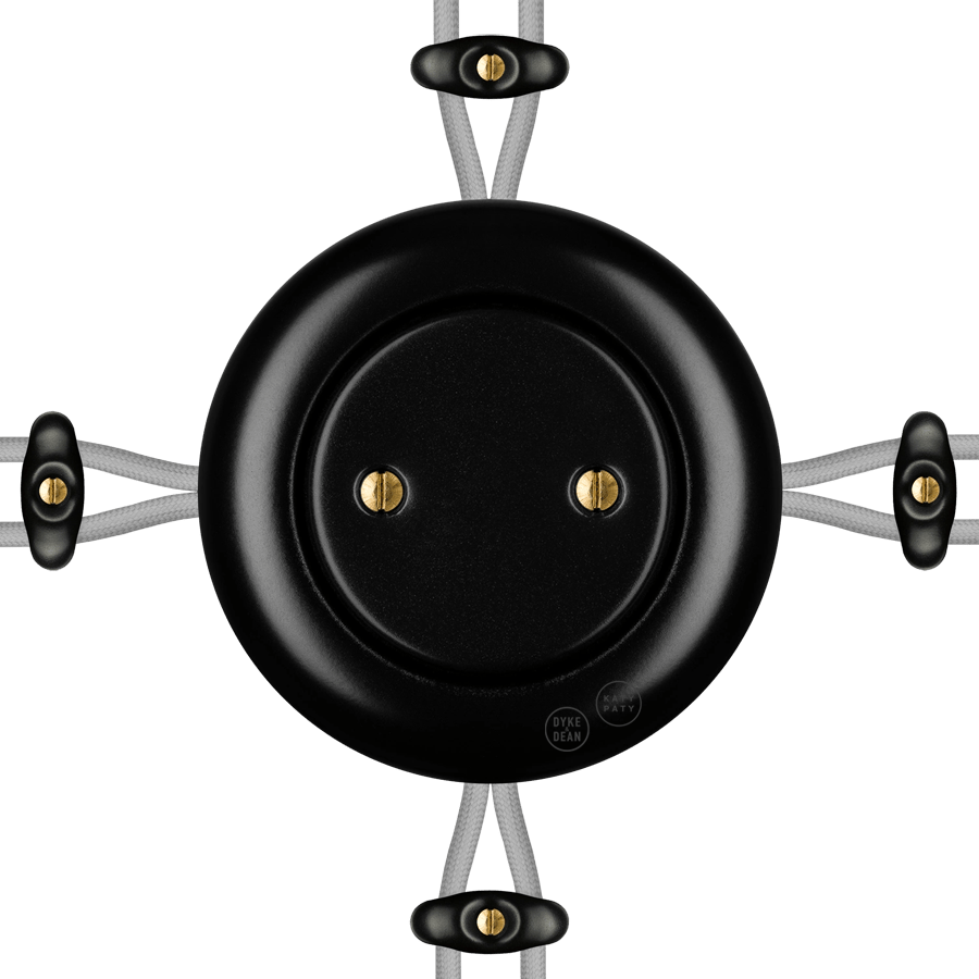 PORCELAIN KATY PATY COLONA ROUND SURFACE MOUNTED JUNCTION BOX MATTE BLACK - DYKE & DEAN